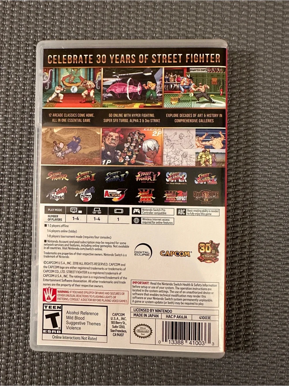 Street fighter Nintendo Switch Game with case